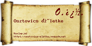 Osztovics Életke névjegykártya
